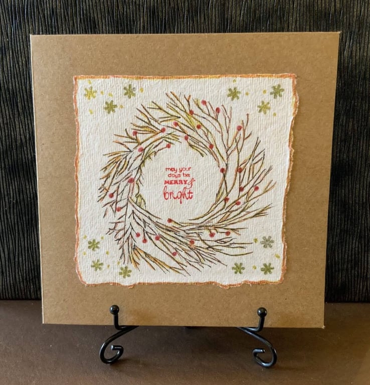 Twig & Berry Wreath Christmas Card