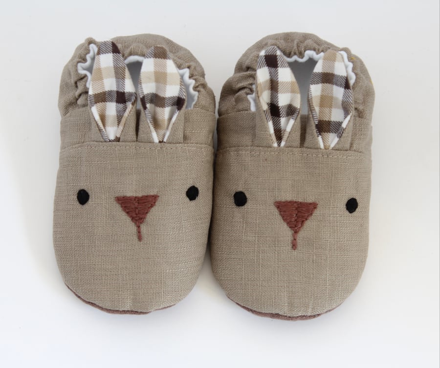 Toddler bunny slippers, 12-18 months baby slippers, indoor shoes, soft sole shoe