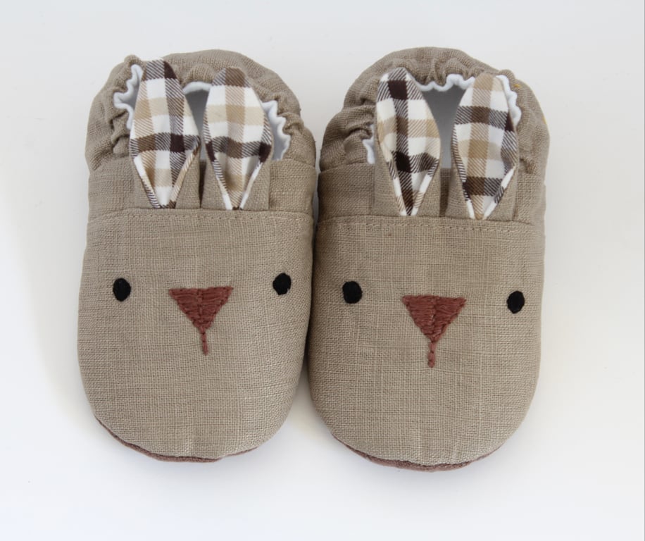 Toddler bunny slippers, 12-18 months baby slippers, indoor shoes, soft sole shoe