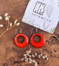Handmade Ceramic Hoop Earrings, Bright Orange Clay Hoops, Made From Foraged Clay - Image 6