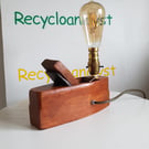 Industrial Steampunk Desk Lamp - Repurposed Antique Wooden Block Plane Lighting 