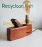Industrial Steampunk Desk Lamp - Repurposed Antique Wooden Block Plane Lighting 