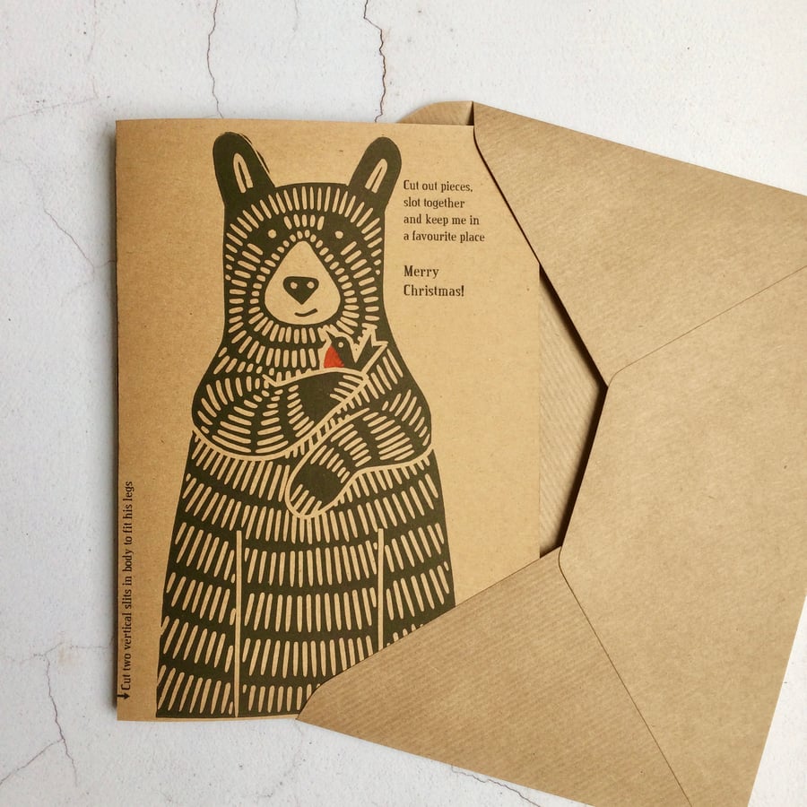 Bear Cub & Robin Limited Edition Xmas Card - Make Your Own (donation to OBRC)
