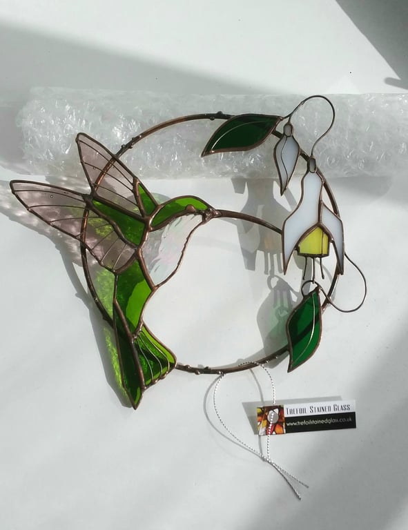 Stained Glass Hummingbird Ring