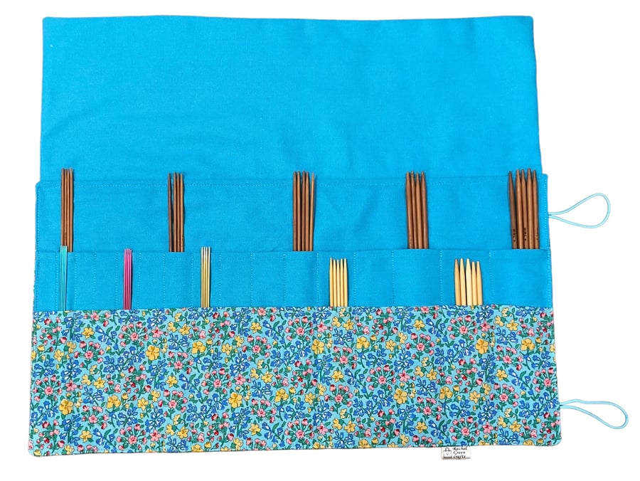 Liberty fabric Floral Double pointed case, DPN knitting needle case, crochet hoo