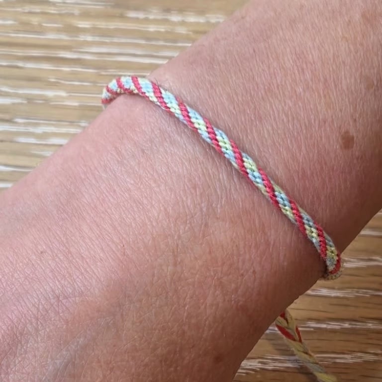 Boho Braided Stacker Bracelet, Handmade Woven Jewellery, Adjustable (STK-0017)