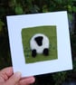 Sheep needle felt wool card, Easter card, birthday card, get well card - Image 2