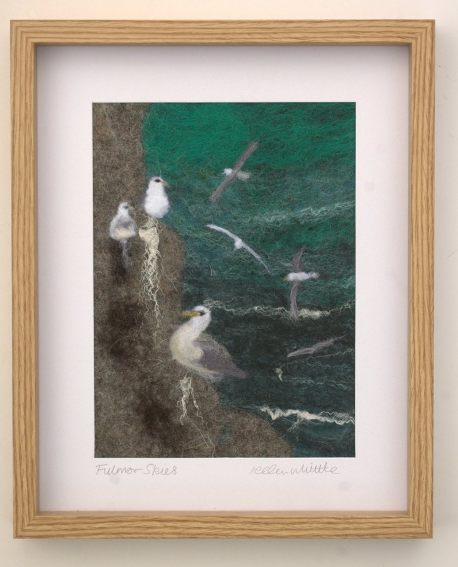 Fulmar Skies - original felted art