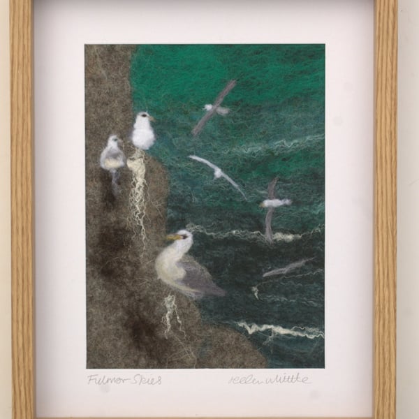 Fulmar Skies - original felted art