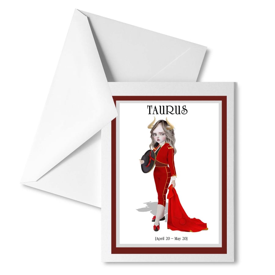 Taurus Birthday Card - Star Sign, Zodiac Horoscope