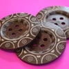 Giant Wooden Buttons 60mm Natural Brown Button Huge Large (G6)