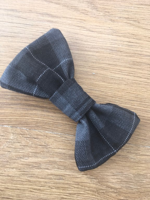 Grey Granite Tartan hair bow, babies, children