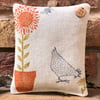 Hanging Lavender Sachet- Sunflower and Chickens