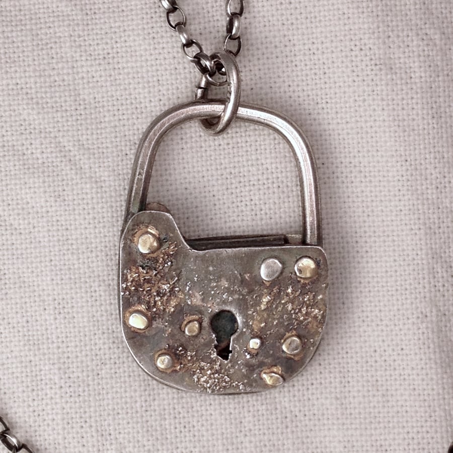 Silver padlock charm