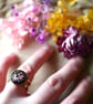 Pink and Yellow Blossom Gold Ring - Hypoallergenic - Image 3