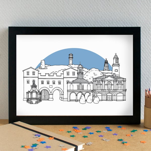 South Shields Skyline Art Print