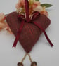 Heart hanger,  free uk delivery,  red wine, gold beads.  - Image 7