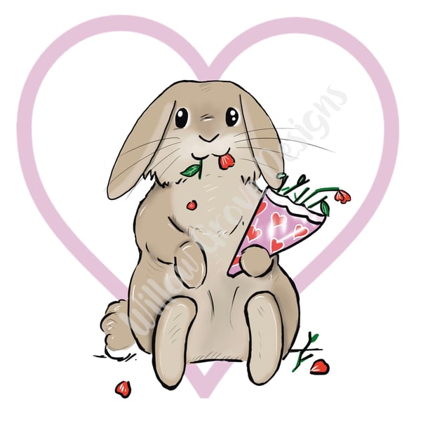 Hungry lop bunny Valentine’s Day card