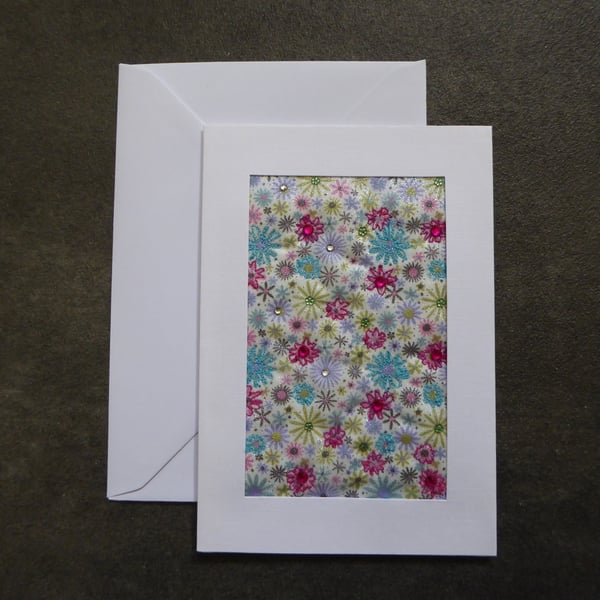 Individually Hand Crafted Textile Blank Card