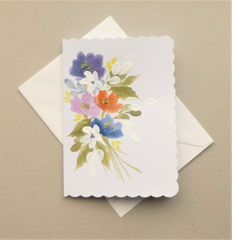 hand painted original art blank greetings card ( ref F 778 D4 )