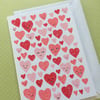 Valentines Love Hearts - Hand Screen Printed Card