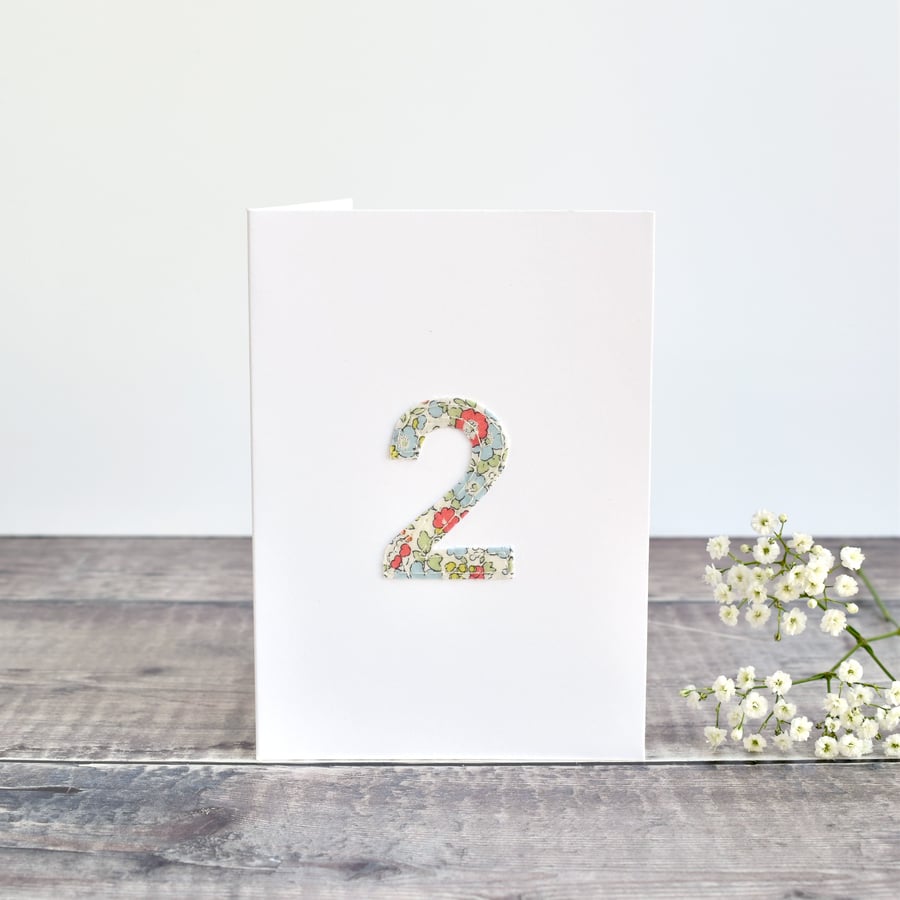 2nd Birthday card, age 2 card, card for 2 year old, 2nd Anniversary card
