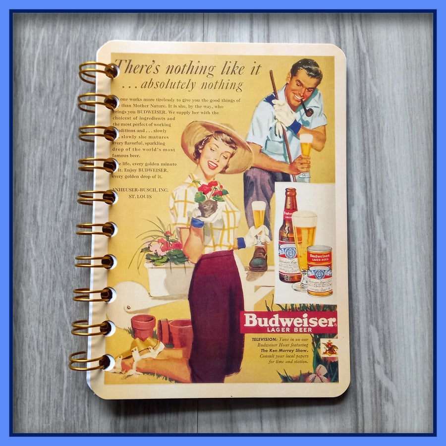 Budweiser poster spiral bound Notebook 