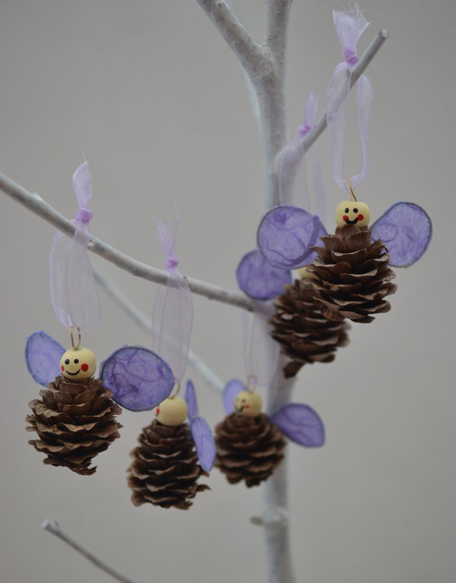 Christmas decorations - Hanging Fairy Pine Cones