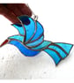 Hummingbird Blue Teal Suncatcher Stained Glass Handmade Bird - Image 2