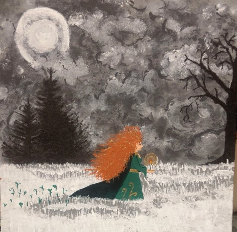 Goddess Brigid canvas painting litha 