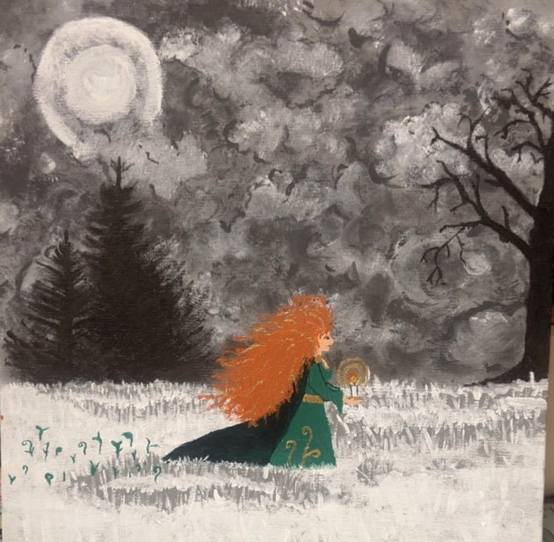Goddess Brigid canvas painting litha 