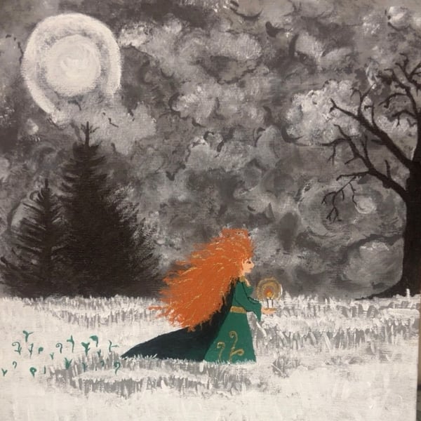 Goddess Brigid canvas painting litha 