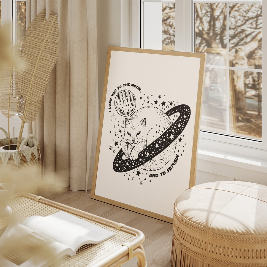 To The Moon And To Saturn Poster, Song-Inspired, Unique Gift Idea, Wall Art