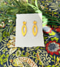 Gold Mirror Acrylic Open Marquise Cut Out Earrings