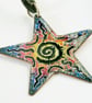 Brightly Coloured Starfish Pendant in Enamels - Image 1