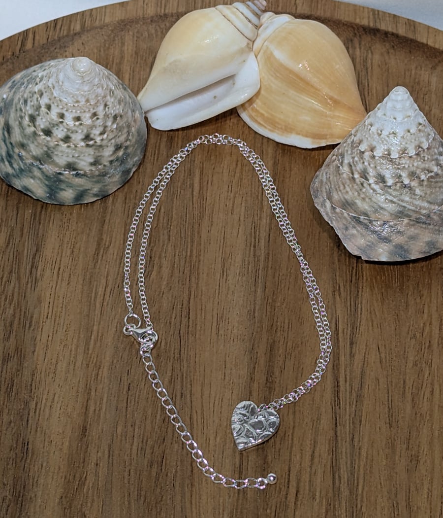 Fine Silver Heart Pendant