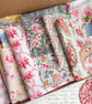 Vintage Floral Cotton Fabric Bundle, 20 Old Fabric Scraps