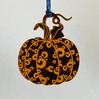 Amber mirrored acrylic pumpkin decoration