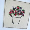 Embroidered Flower Pot - Birthday Card