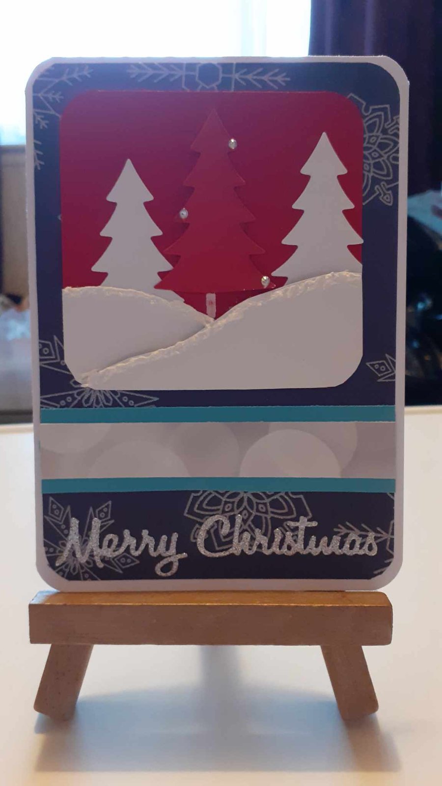 White Christmas Tree Card