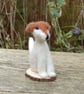 Needle felt white and brown dog, 9 cm tall, wool dog, Jack Russell Dog - Image 4