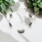 Secret Garden Glimmer – Handmade Beaded Necklace in Green & Purple