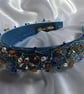 Alyssa - Blue Jewelled Headband - Freshwater Pearl Amethyst & Crystal Band