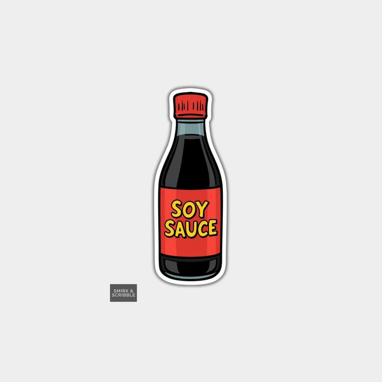 Funny Vinyl Sticker For Adults - Soy Sauce Bottle 