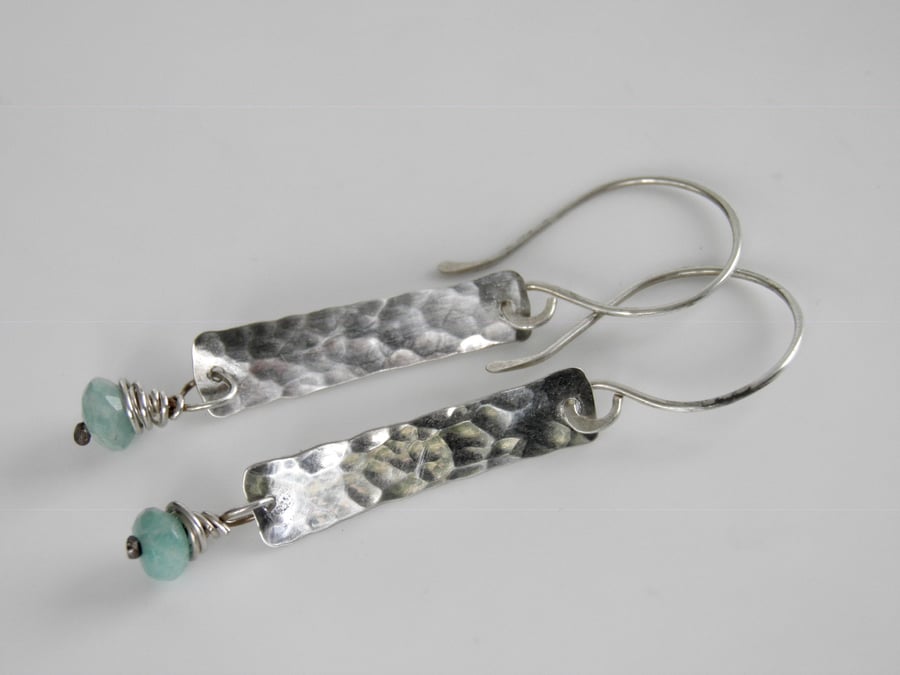 Amazonite Earrings in Sterling Silver