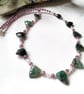 Designer Raw Natural Emerald & Wello Opal  Sterling Silver Necklace ONE OFF - Image 6