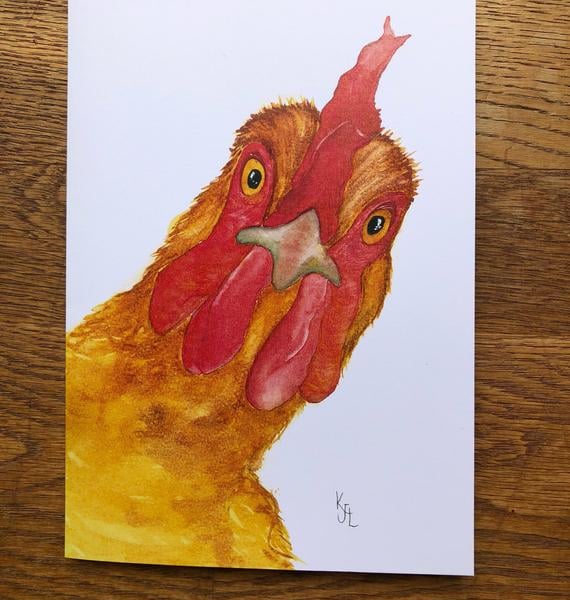 A5 blank card of Crooklets Chook - 
