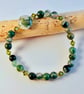 Moss Agate & Green Crystal Bracelet, Birthday, Anniversary, Gifts For Her