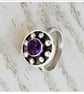 Amethyst Ring , size R , Decorative Silver Ring February birthstone - Image 3