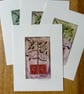 Tree in a Stamp Plant Pot nr 4 - Collagraph Print - Made in Yorkshire - Image 4